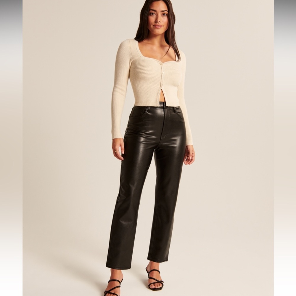 Abercrombie & Fitch Black Vegan Leather Pants